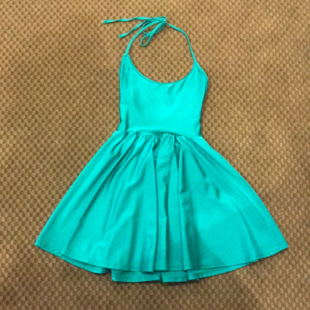 American apparel teal skater dress